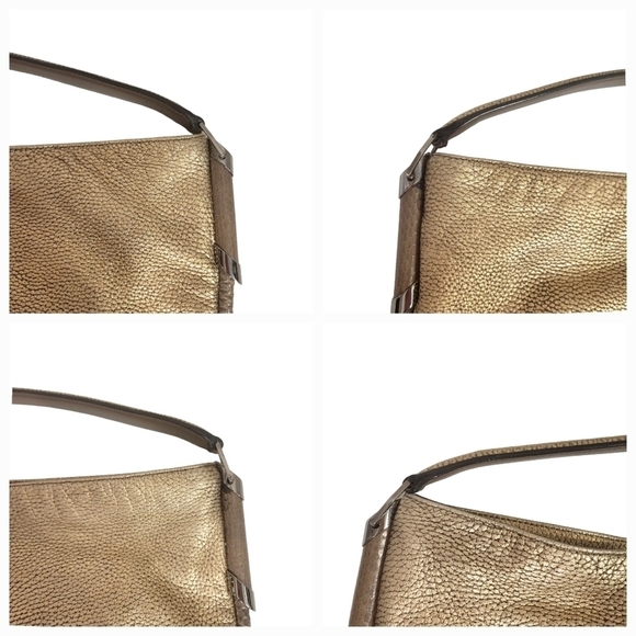 Jimmy Choo Zoe Gold Leather & Snakeskin Hobo - Picture 9 of 11